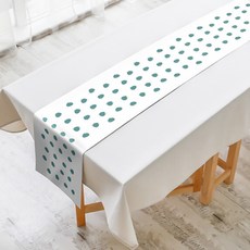 마켓에이 다이닝 패턴 테이블러너, E그린화이트, 30 x 120 cm, 1개