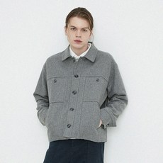 CUSTOMUS 男士立領大口袋羊毛混紡短版夾克 CXS24WWJKA03