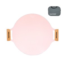 PANTONE 彩通 電磁爐適用陶瓷塗層圓形烤盤 天使粉+專用收納袋組, 33厘米, 1個