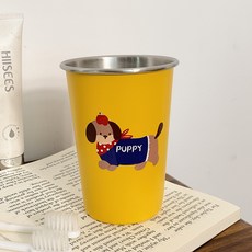 Mondspot 可愛臘腸狗浴室漱口杯 YY57935, 黃色, 1個