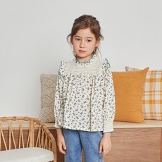 WISHKIDS 女孩花卉吸煙襯衫