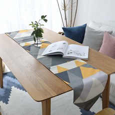 Homeflow 現代北歐風三角圖案桌旗, 30 x 180 cm, 黃色, 1個