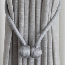 典雅設計磁鐵窗簾繫帶, 淺灰, 1個