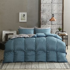 라셀렌 샤인에코 헝가리 90 컬러 구스다운 이불, 그레이 + 블루그린