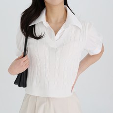 모이르벨라 여성용 레이어 꽈배기 니트 셔츠 T24SS2-A0096