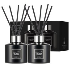 KUNDAL 昆黛爾 家用淨化空氣香薰擴香瓶組 擴香瓶 200ml 2瓶 + 擴香棒 10支, Lime Basil & Mandarin, 1組