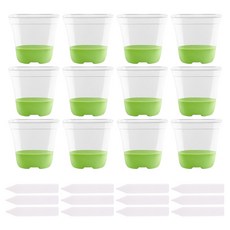 ABM 防滑育苗盆 12入 + 名牌標籤 12入 組, 1套