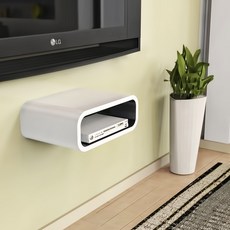 Just Wall 圓形壁掛式電視裝飾櫃, 2欄, 白色 + 黑色