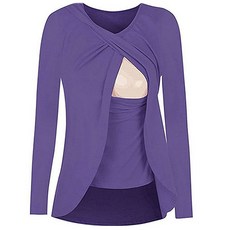 LUNA GLAM 孕婦素色哺乳上衣 CHS173