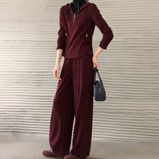 ATTERLIC 女款 Ssocuba 半拉鍊連帽絲絨運動上衣 + 下身套裝 11110