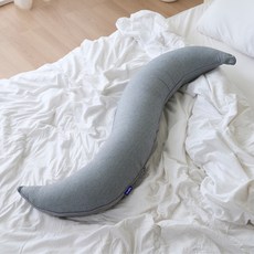 Ravertree Q彈S形海馬造型身體抱枕, ST灰, 1個