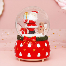 Labovia 可愛房屋聖誕老人音樂裝飾 聖誕裝飾燈光水晶球 紅色, 類型 8