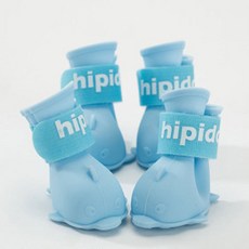 더플로우 꼬기 모양 댕댕이 방수 신발 4p, 블루, 1개