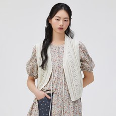 Thursday Island 女款鉤織開襟針織背心 T262MVT13