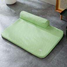 순잠 반려동물 꿀잠 여름 바둑판 가죽매트, 그린, 1개