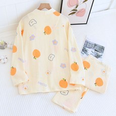 V領橘子圖案孕婦產婦居家服上下套裝