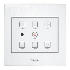 奈米電器白色6孔遙控觸控開關 中, 1個