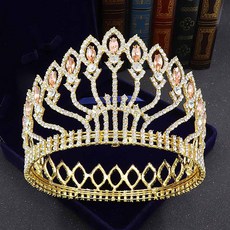 LUNA GLAM 自助婚禮高端時尚水滴皇冠 LUD14, 1個, 金蜜桃色(LUD147)