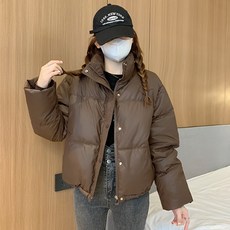 구디프 여성용 센티멘트 크롭 패딩 점퍼
