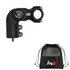 LUNJE 風格自行車把立 25.4 x 70 毫米 + 獨家袋套組 CYYP-77-1PU, 黑色（莖）, 1套