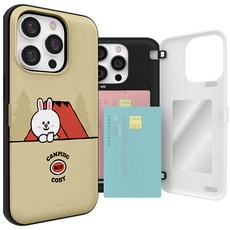 아이컬러즈 라인프렌즈 캠핑 나이트 자석카드 휴대폰 케이스