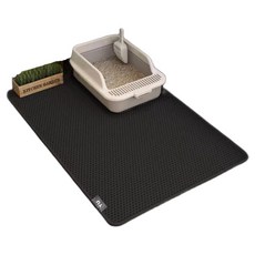 TIYU 貓咪防貓砂帶出蜂巢式貓砂墊 (60 x 90cm), 黑色, 1個