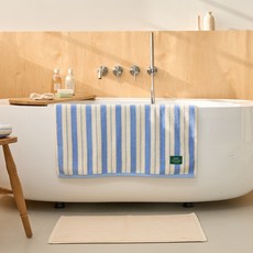 모던하우스 STF 더블 스트라이프 바스타월 460g 70 x 140 cm, 스카이, 1개