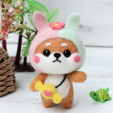 Healingcare 羊毛氈針氈DIY套組, 1套, 30 雙子座 柴犬