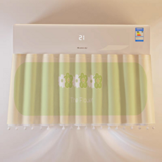 릴리픽 모던 에어컨 가리막 커튼 130 x 40 cm, 1개, 그린 플라워