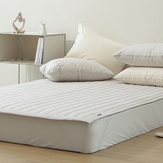 taccatacca 素色水洗棉質絎縫床墊, 杏仁