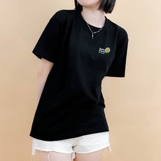HumbleStudio 女款Logo雛菊印花圓領夏季20支棉短袖T恤 KK_33_086