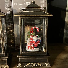 Marsh Marigold 聖誕復古方形燈籠音樂盒 27cm, 聖誕老人, 27cm, 1個