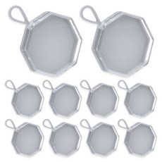 파라다이소 팔각 팩트 퍼프 케이스 쿠션 퍼프 휴대용, 10개, 그레이