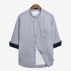 GUYSTORY 男款素色7分袖襯衫