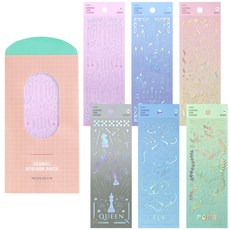 ICONIC Aurora線去除劑密封貼紙6種, 1套, 混合顏色