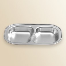 DIO2 304不鏽鋼 太極 2格 點心盤, 銀色, 1個