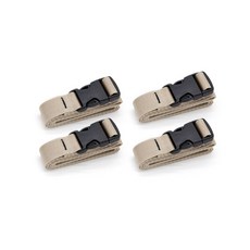 Huecamping 露營用多用途扣環壓縮織帶 4入組, 米色