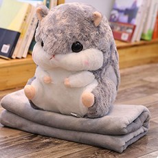 倉鼠造型收納毛毯抱枕