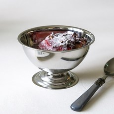 不鏽鋼亮面布丁希臘優格甜點冰淇淋碗 S, 2個, 銀色