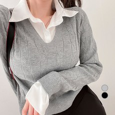 MILKYBUTTER 女款V領長袖針織T恤