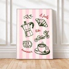 居家咖啡廳海報 條紋夏日