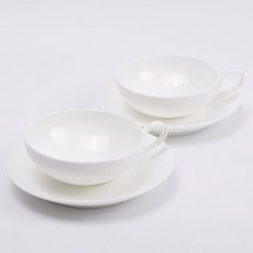 Tea Sommelier Bone China 茶杯套組（兩人份）, 1套, 純白