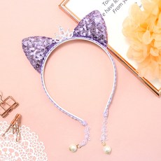 女童皺褶貓咪耳環髮箍