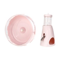 Carno 卡諾 倉鼠粉彩滾輪 + 躲避屋飲水器套組 S, 粉紅色, 1套