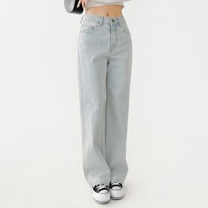 Plan Day 女式潮流高腰寬長牛仔褲