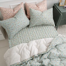 Ermya Allya半超細纖維床墊+枕頭套+床墊組, 藍色