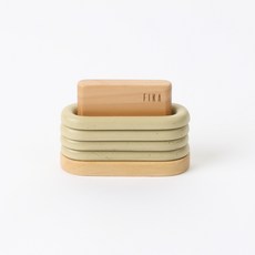 nEOFLam FIKA 陶瓷餐具架 4件 + 木質收納架套組, 1套, 沙米色