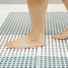 KAZT 高級防滑浴室腳踏墊, 白色 + 灰色, 20個