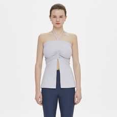 mulawear 女款前開衩抓皺掛脖背心 AWSDTK124