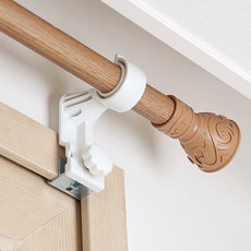 SERYUHOME Sweet 25mm 窗簾桿 + 免鑽孔掛勾桿組, 米色